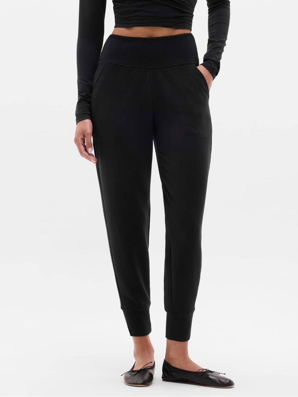 Athleta Coaster Luxe High Rise Jogger Black Small